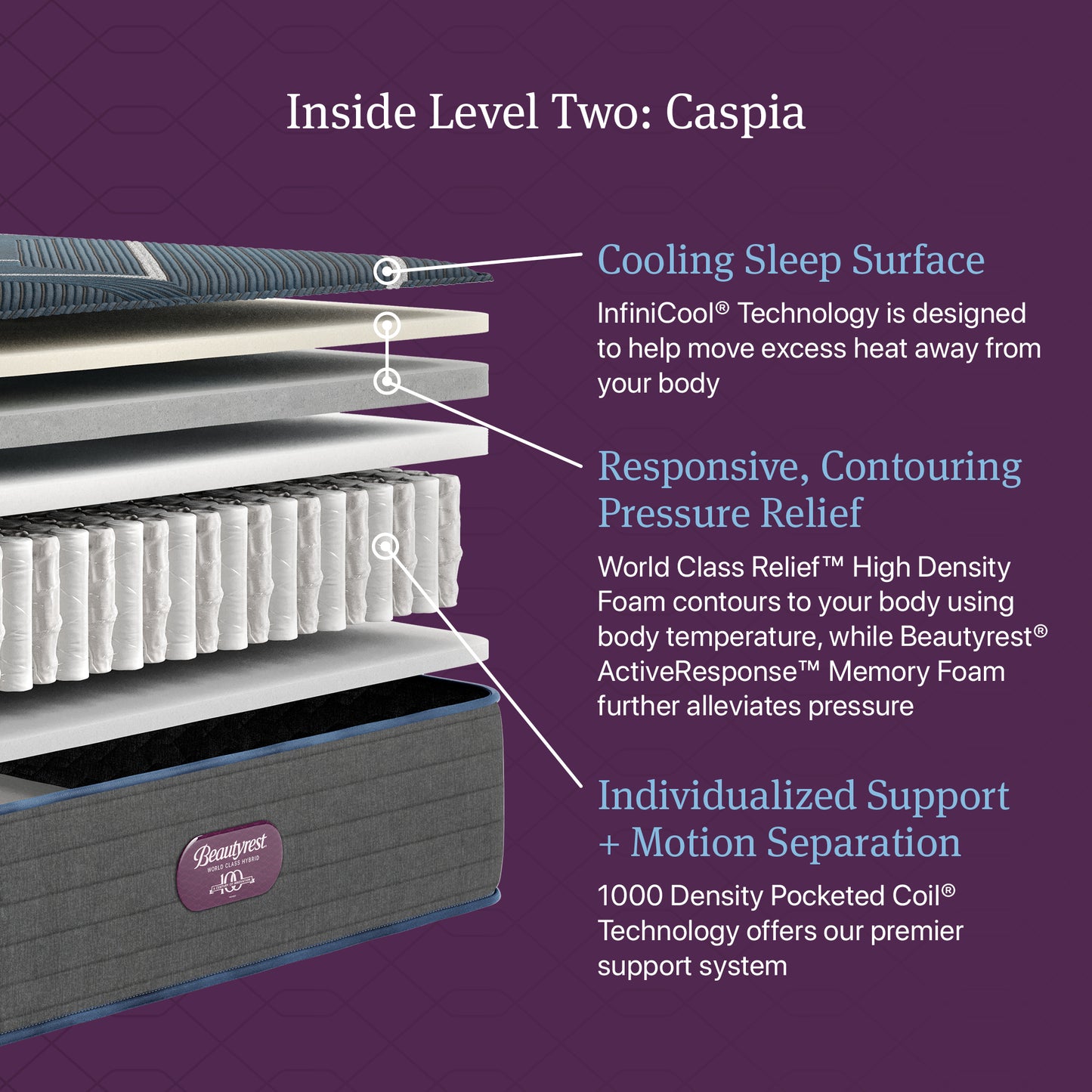 Beautyrest Canada - Level 2 World Class Hybrid - "Caspia"